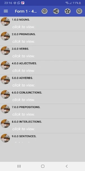 English: form 1 - 4  notes. Screenshot 0