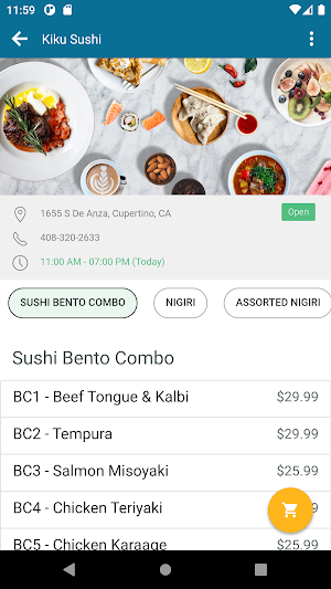 Kiku Sushi Cupertino Screenshot 1