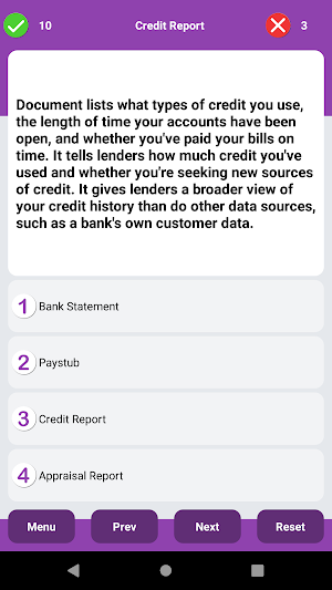 US Residential Mortgage. Screenshot 2