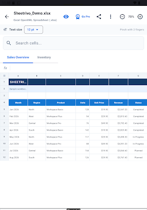 Sheetrivo: Spreadsheet Viewer Screenshot 3