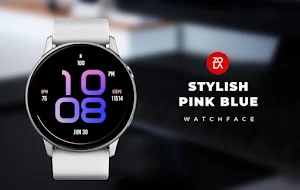 Stylish Pink Blue Watch Face screenshot 1