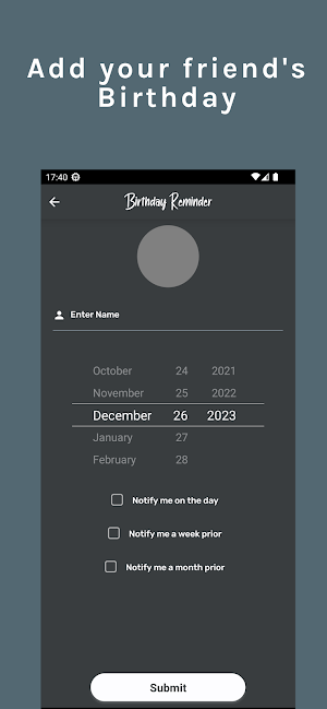 Birthday Reminder Screenshot 2