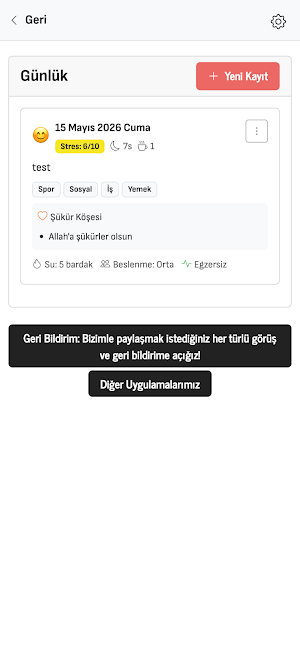 Ruh Hali Stres Günlüğü Screenshot 1