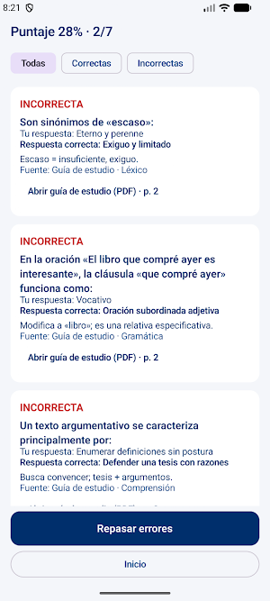 Simulador Examen UNAM 2026 Screenshot 2