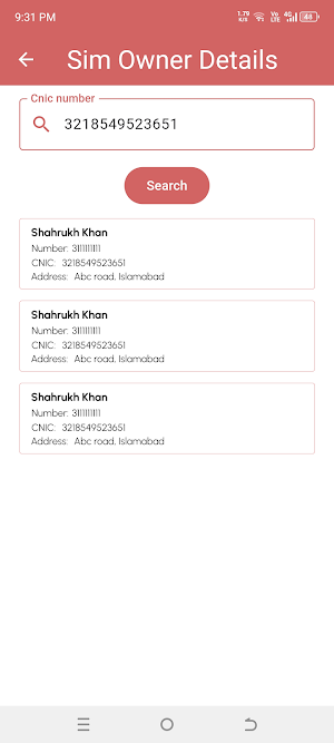 Sim Owner Details 2024 Screenshot 3