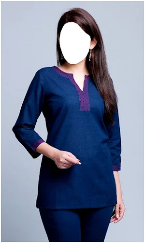 Women Short Kurti Tops Photo Montage Screenshot 0