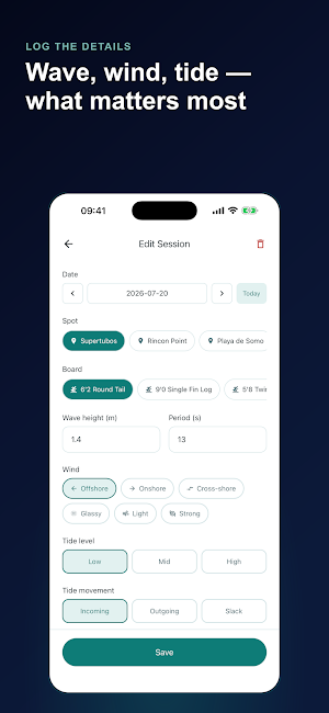 Surf Log: Session Journal Screenshot 1