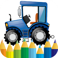 tractor cars - coloring book