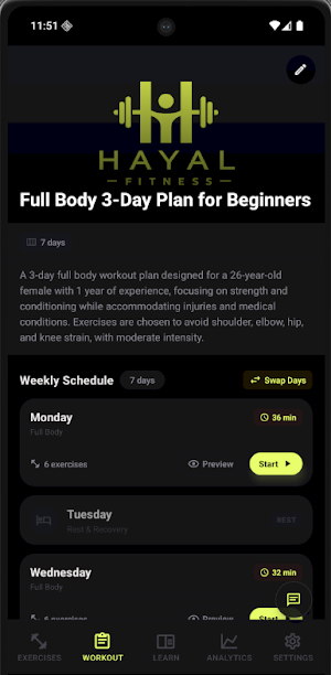 Hayal Workout Tracker Gym Home Screenshot 3