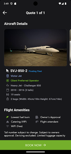 Victor Private Jet Charter Screenshot 3