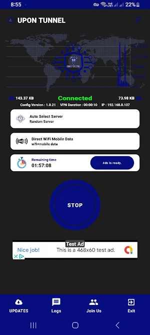 Upon tunnel vpn Screenshot 2