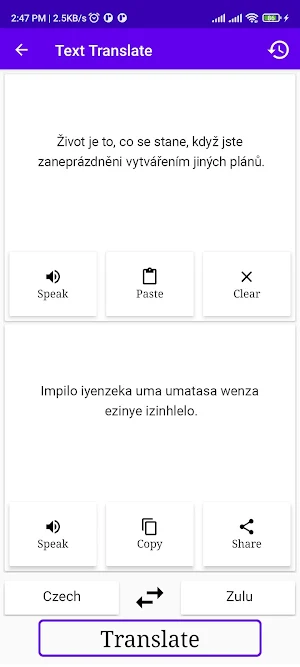 Czech To Zulu Translator Screenshot 1