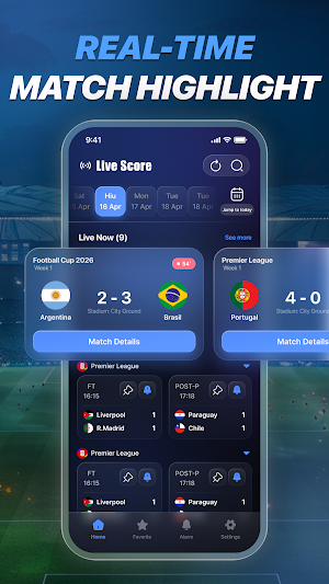Live Score: Football Fixtures Screenshot 1
