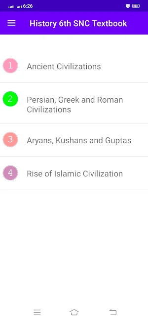 History Class 6th SNC Textbook Screenshot 0