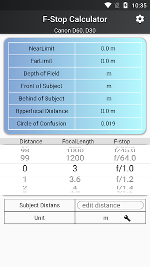 FStop Calculator Screenshot 1
