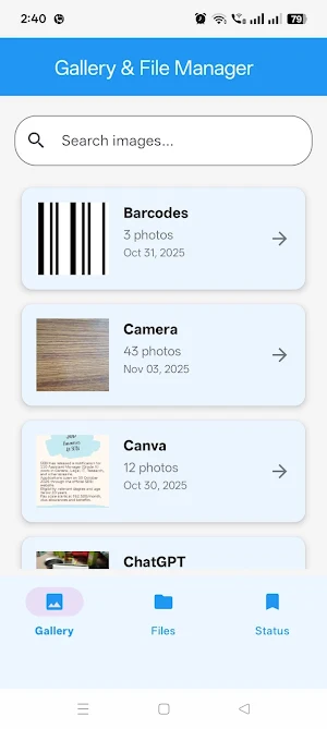 Gallery and File Manager Screenshot 0