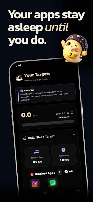 Sleep To Unlock Screen Time Screenshot 1
