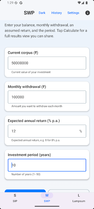 SIP Calculator: SIP, SWP, MF Screenshot 3