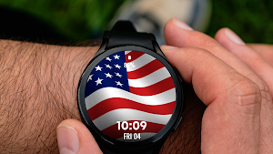 3D USA Flag Watch Face Screenshot 0