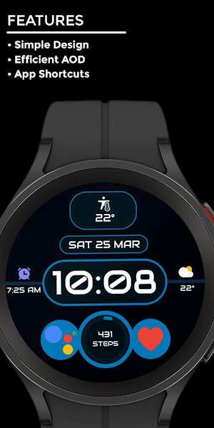 Nighty Digital 08 - watch face Screenshot 1