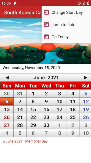 South Korean Calendar 2021 Screenshot 2