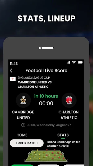 Live Football Matches : Sport Screenshot 1