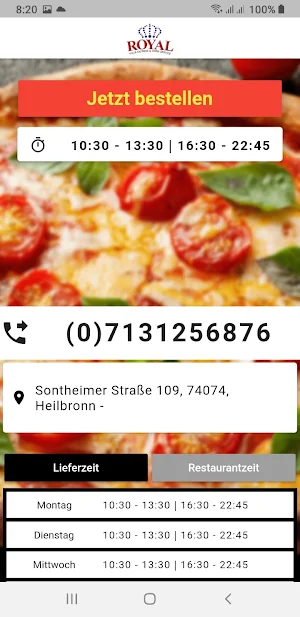 Royal Pizza Express Screenshot 1