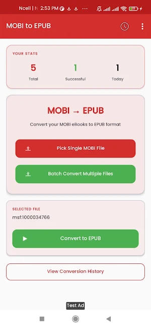 MOBI to EPUB Converter Screenshot 2