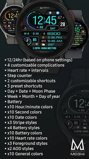 MD314 Digital Watch Face Screenshot 1