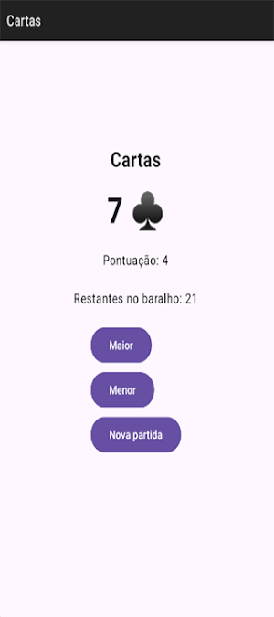 Maior ou Menor: Cartas Screenshot 3