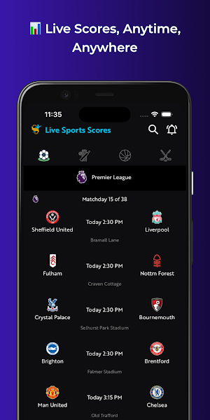Live Scores - Sports App Screenshot 0