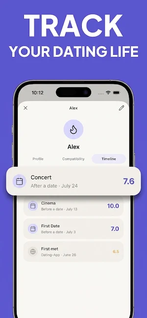 Dattel Dating Tracker Screenshot 1