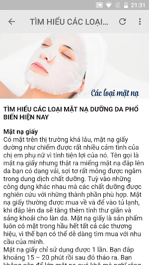 Công thức Mặt Nạ Dưỡng Da Screenshot 3
