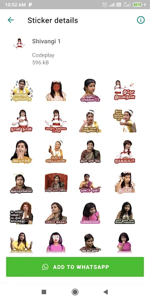 Sivaangi whatsapp stickers - WAStickerapps Screenshot 0