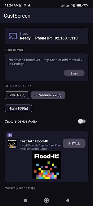 CastScreen: TV & Kodi Mirror Screenshot 0