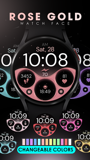 Rose Gold digital watch face Screenshot 2