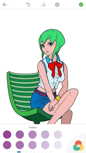Hot Anime Girls Coloring Pages for Adults Screenshot 3