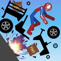 Falling Stickman Ragdoll 2D