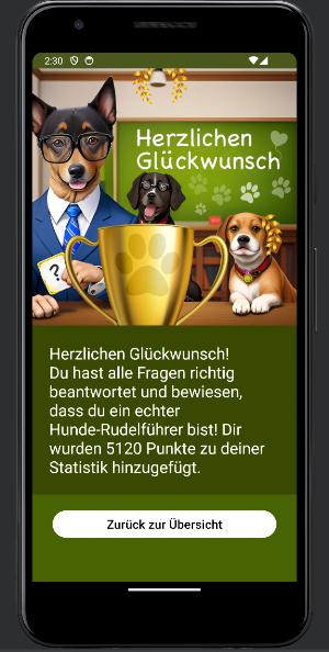 Hunde Wissen Quiz Spiel Screenshot 2