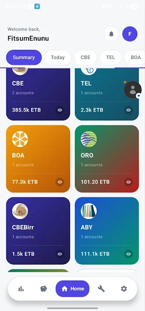Habte Financial Tracker Screenshot 1