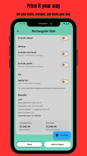 Concrete Buddy: Job Calculator Screenshot 1