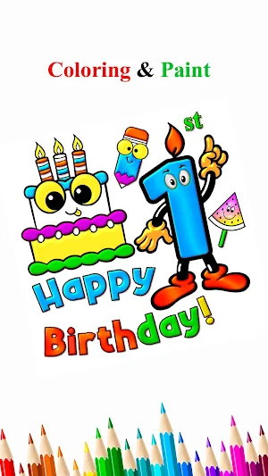 Happy Birthday Coloring Pages Screenshot 0