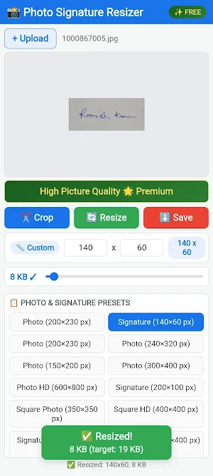 Photo Signature Resizer Screenshot 3