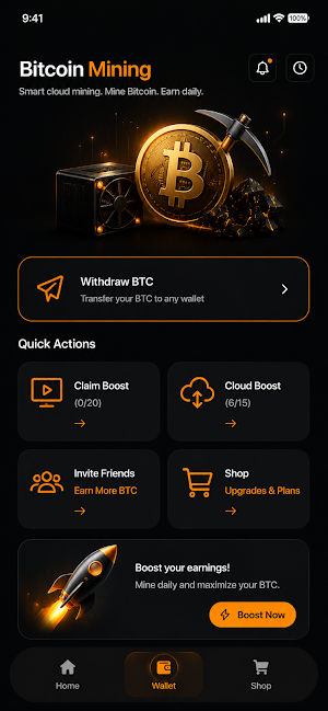 Bitcoin Miner BTC Cloud Mining Screenshot 3