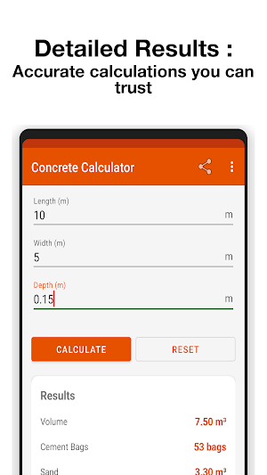 Concrete Calculator Screenshot 2