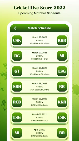 IPL Live Score & Schedule 2022 Screenshot 0