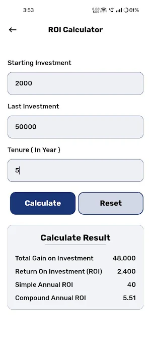 LoanCash - EMI Loan Calculator Screenshot 2