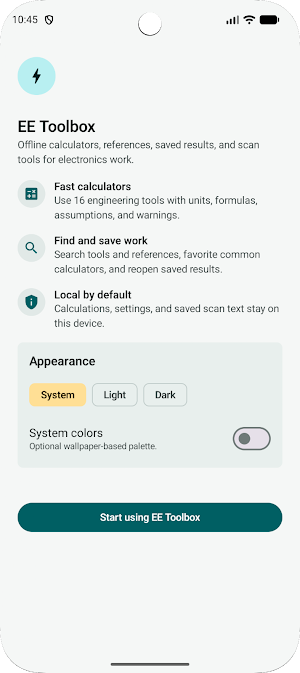 EE Toolbox: Electronics Screenshot 0