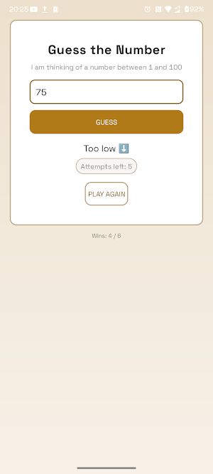 Guess Number Game Screenshot 2