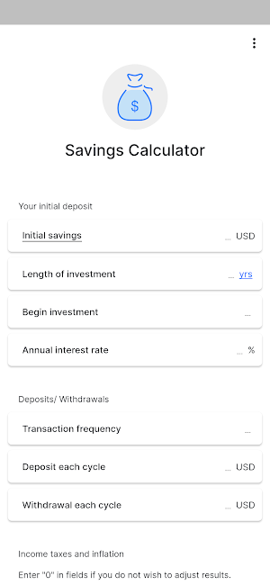 Savings Calculator Screenshot 0